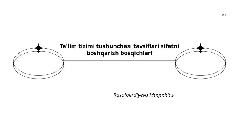 Ta'lim tizimi tushunchasi tavsiflari sifatni boshqarish bosqichlari 1