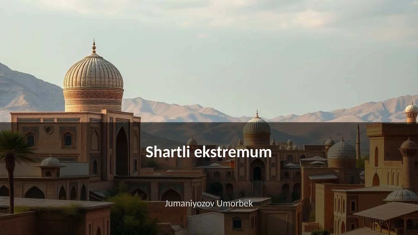 Shartli ekstremum 1