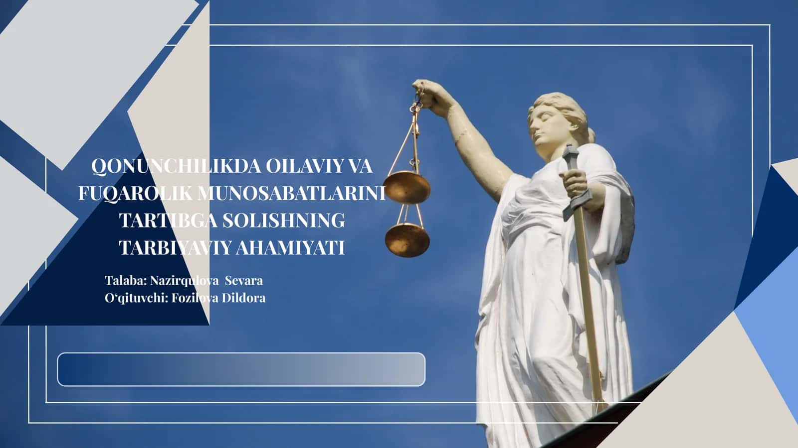Qonunchilikda oilaviy va fuqarolik munosabatlarni tartibga solishning tarbiyaviy ahamiyati 1