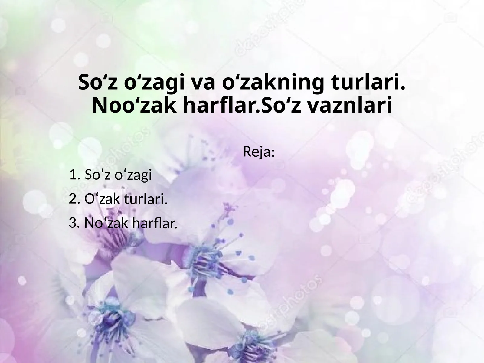 So‘z o‘zagi va o‘zakning turlari 1