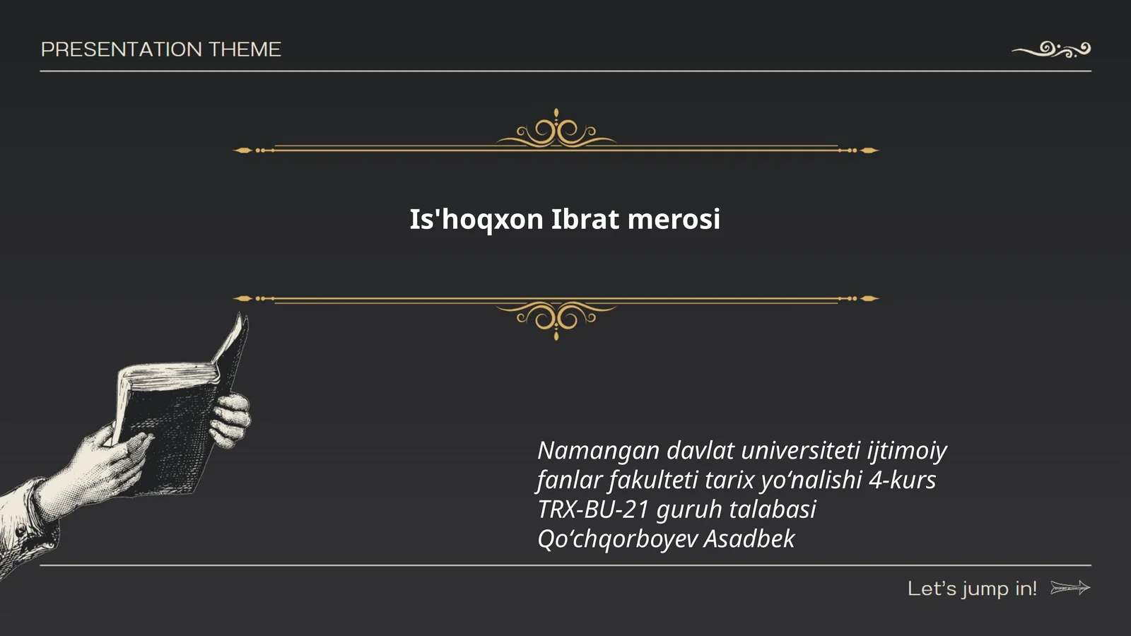Is'hoqxon Ibrat merosi 1
