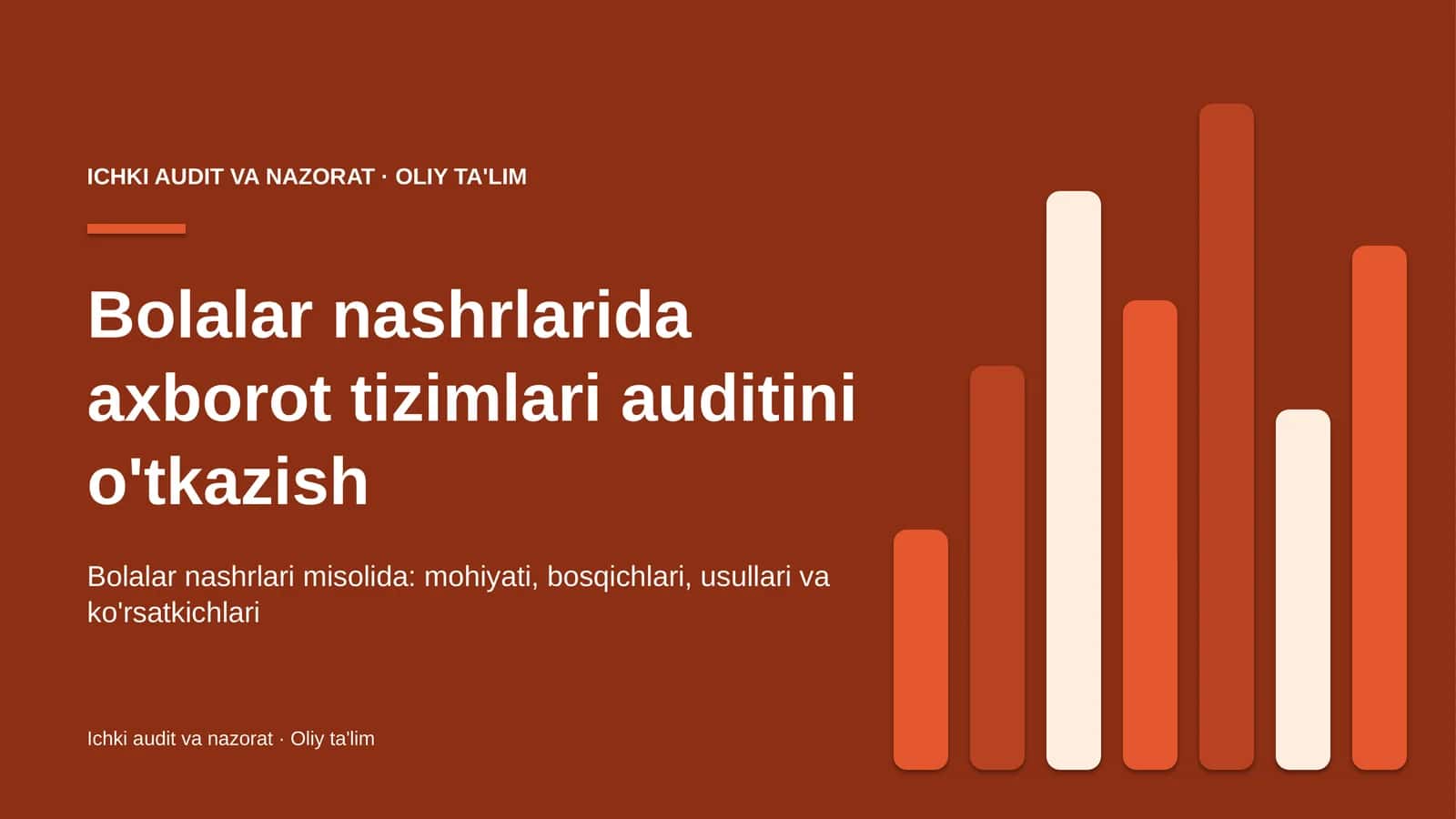 Ichki audit va nazorat · Oliy ta'lim 1