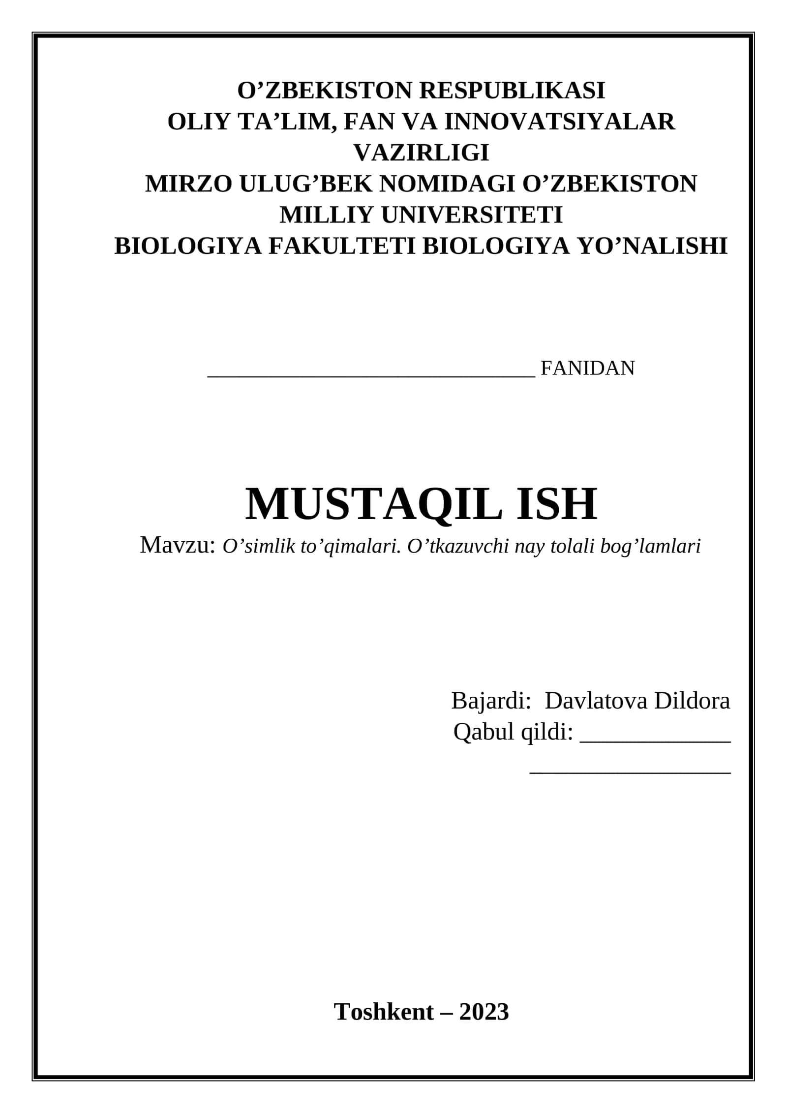 O’simlik to’qimalari. O’tkazuvchi nay tolali bog’lamlari 1