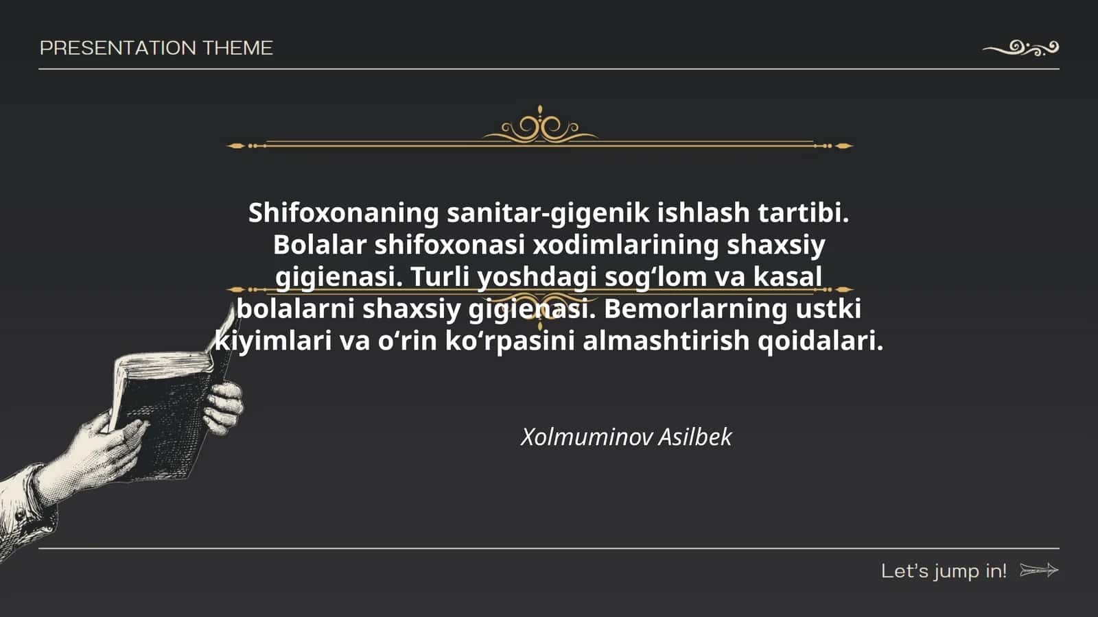 Shifoxonaning sanitar-gigenik ishlash tartibi 1