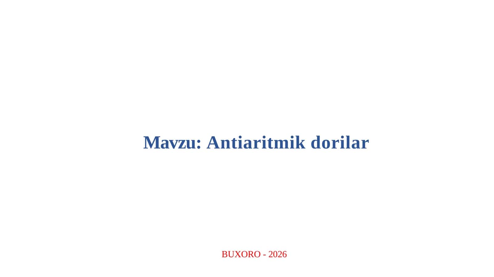Antiaritmikdorilar 1