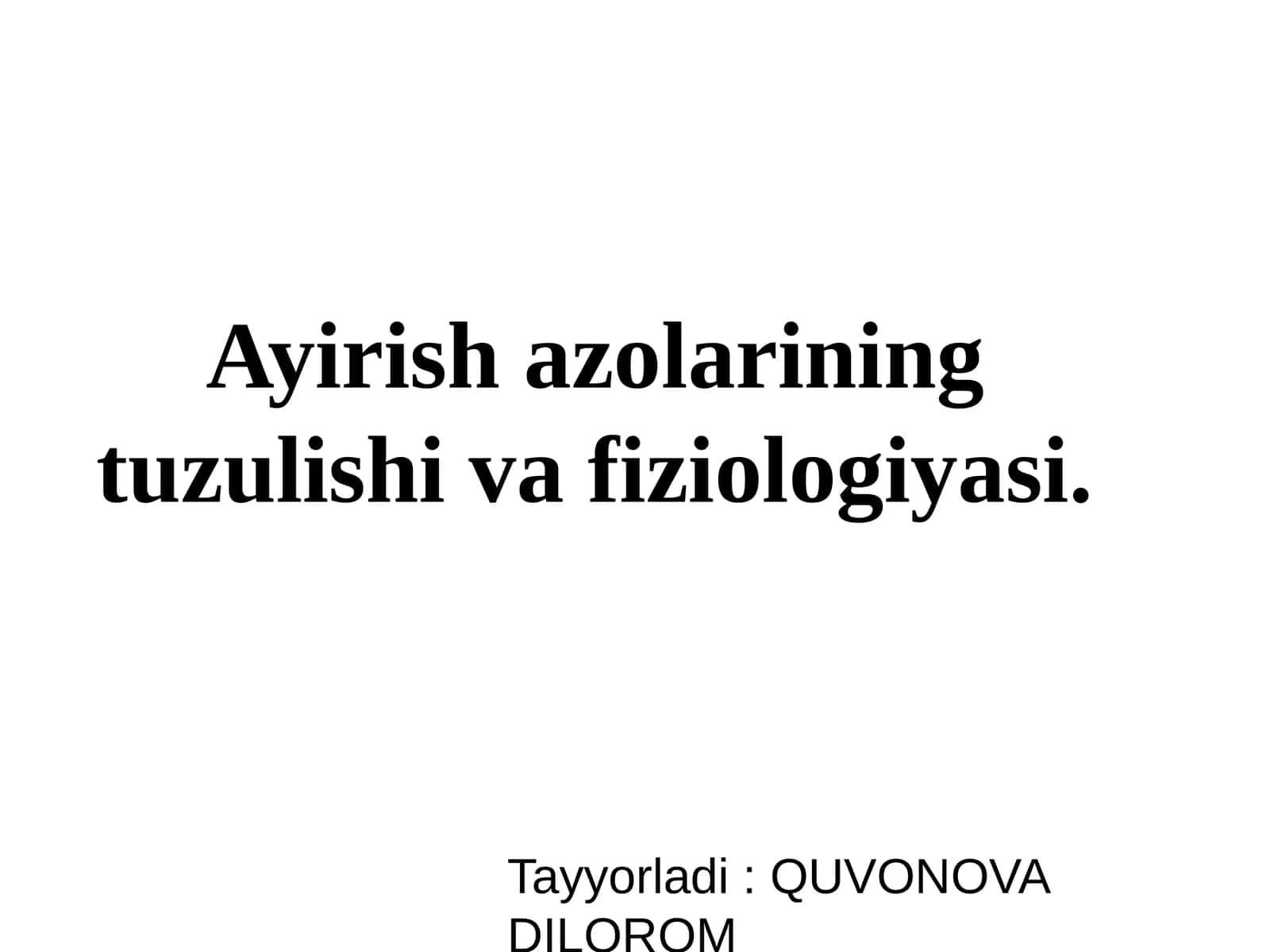 Siydik azolari tuzilishi va fizologiyasi 1