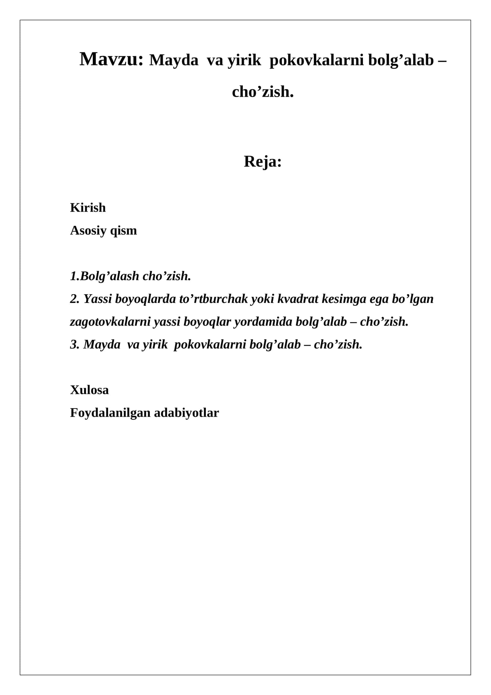 Mayda va yirik pokovkalarni bolg’alab – cho’zish 1