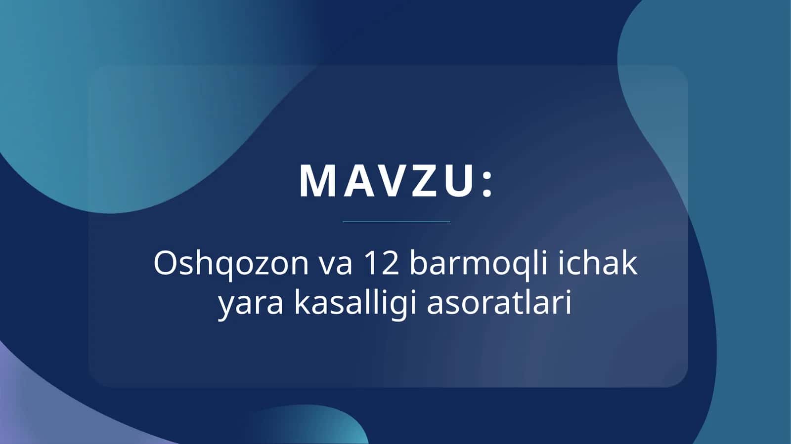 Oshqozon va 12 bar-moqli ichak yaralari mamlakati 1