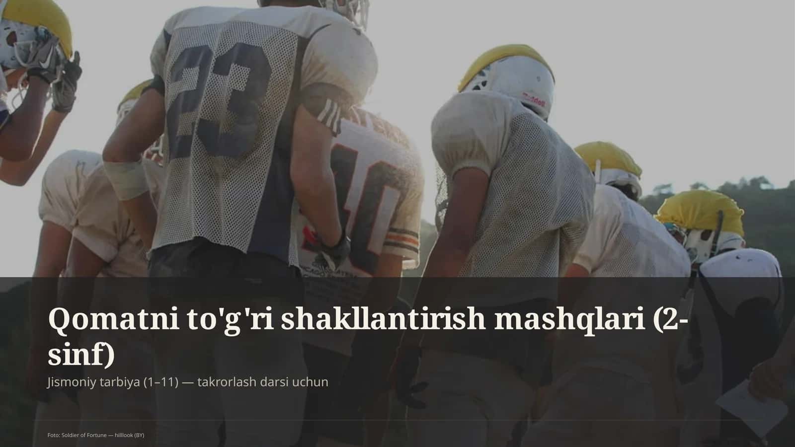 Qomatni to'g'ri shakllantirish mashqlari (2-sinf) 1