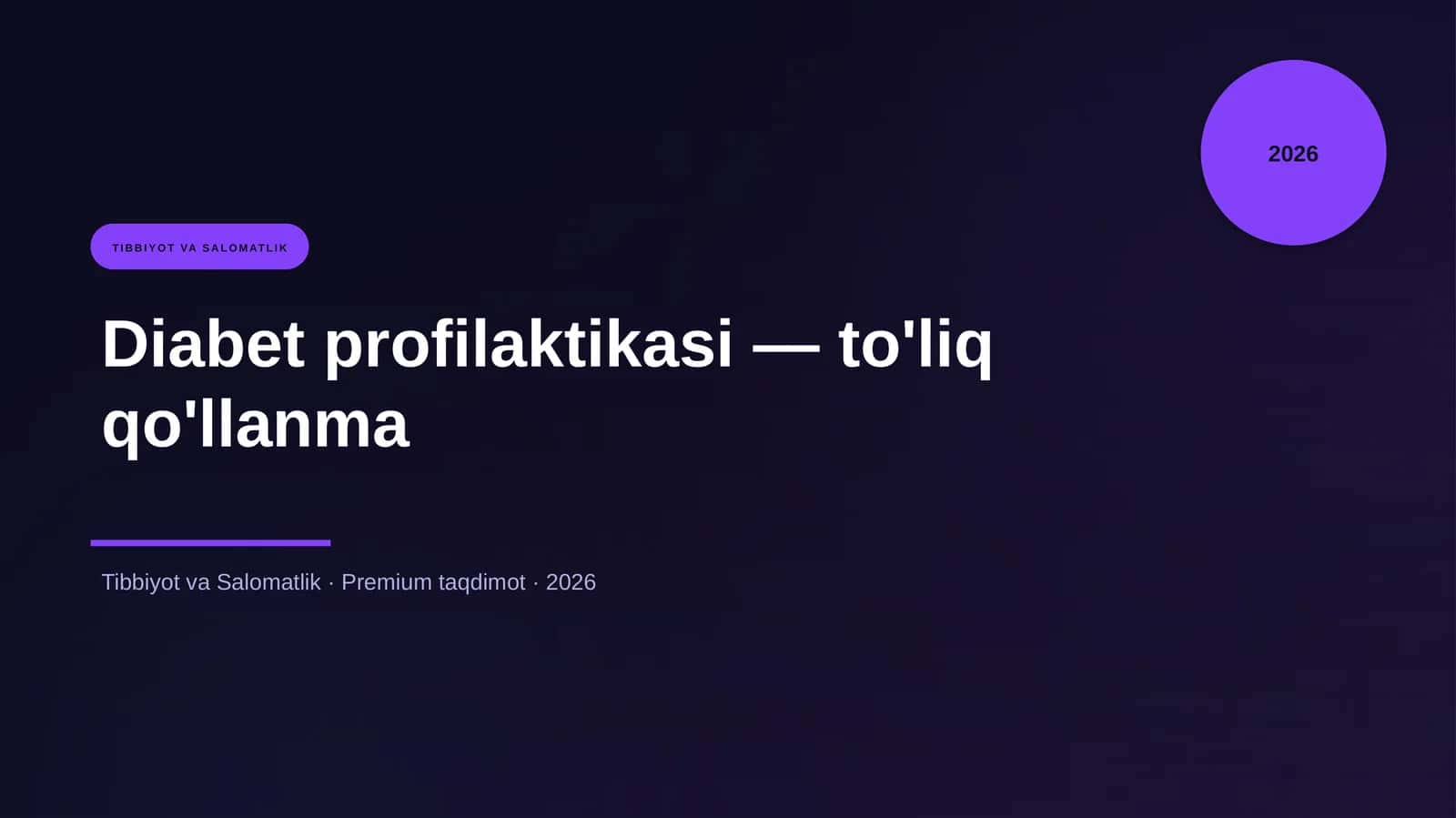 Diabet profilaktikasi — to'liq qo'llanma 1