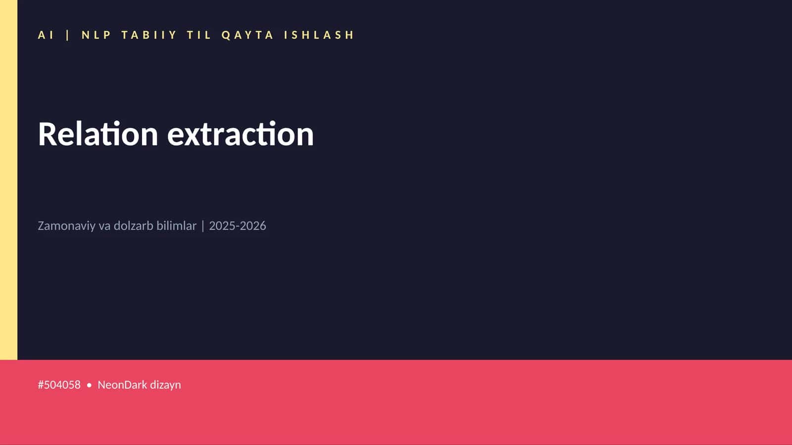 Relation extraction 1