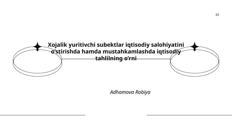 Iqtisodiy tahlilning xojalik yurituvchi subektlarning iqtisodiy salohiyatini baholashdagi ahamiyati 1