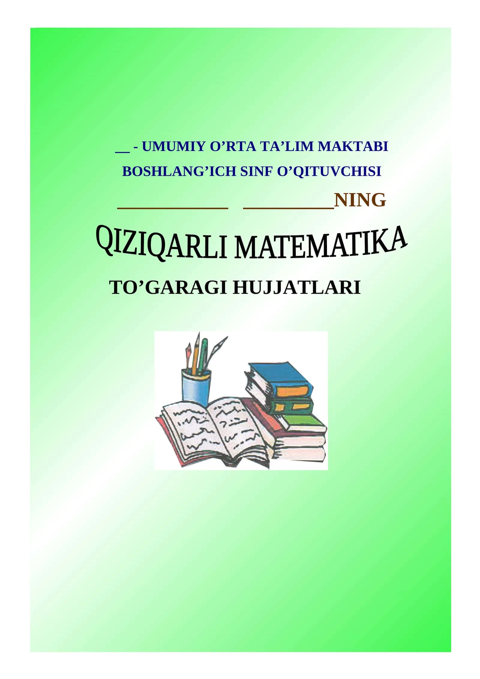 MATEMATIKA to'garagi 1-SINF 1