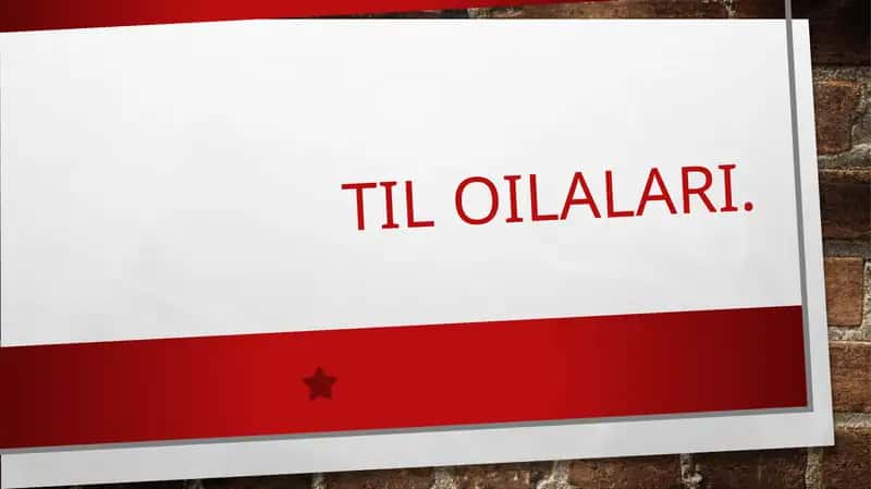 Til oilalari 1