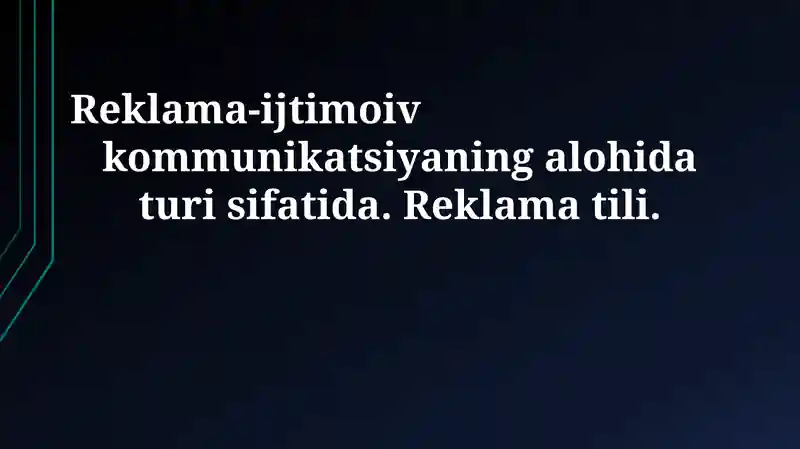 Reklama-ijtimoiv kommunikatsiya