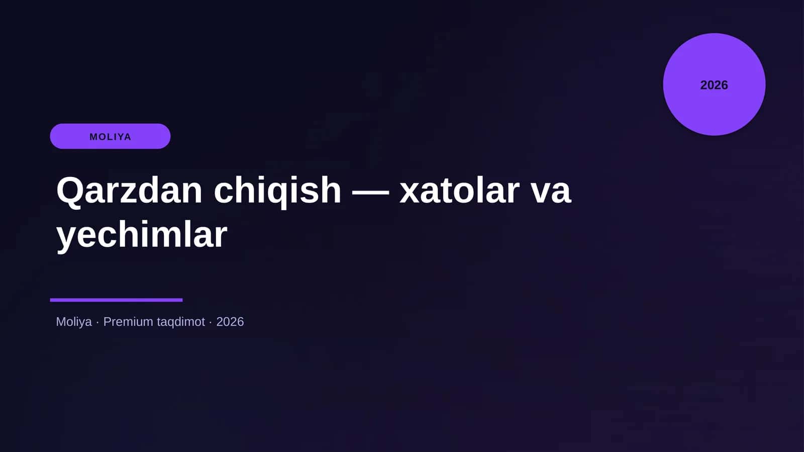 Qarzdan chiqish — xatolar va yechimlar 1