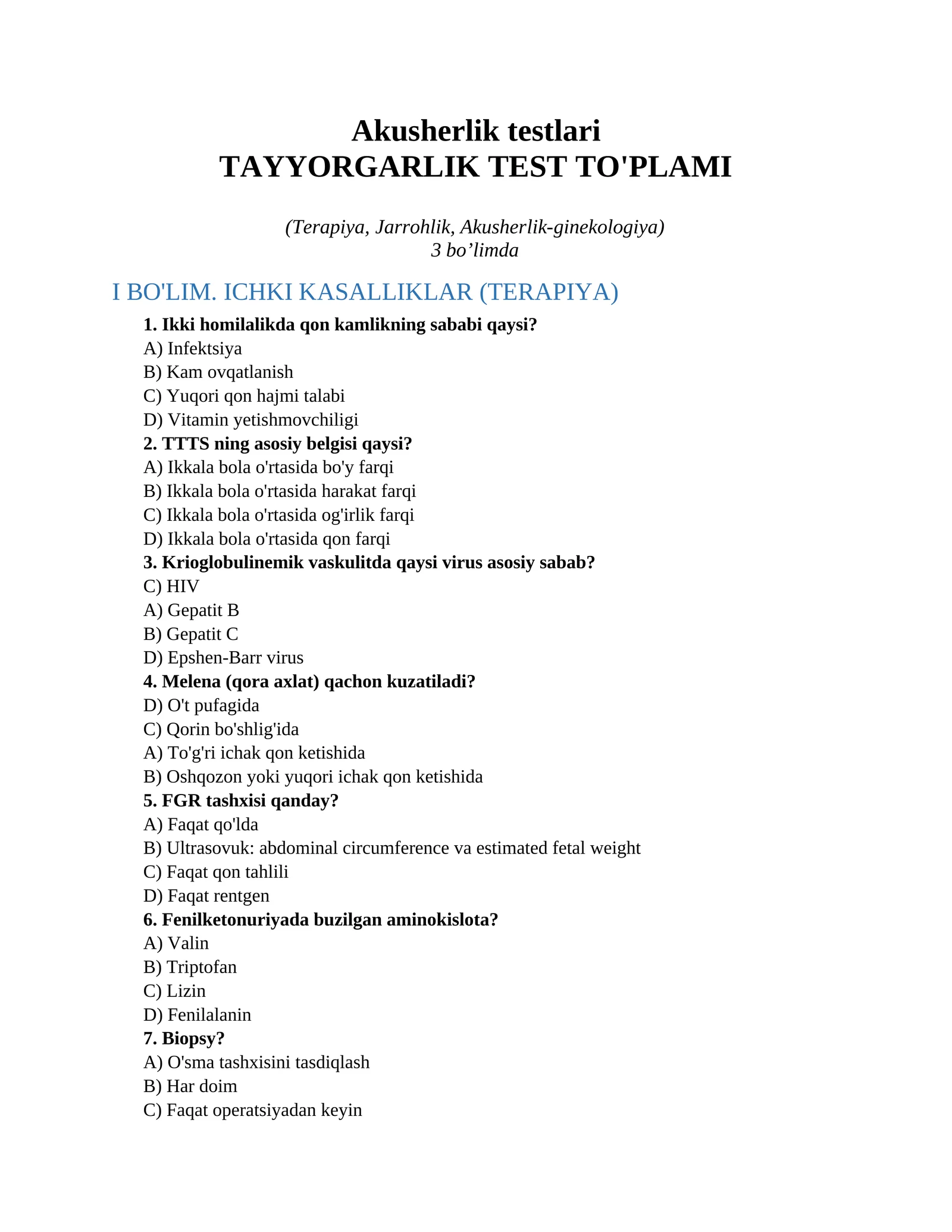Akusherlik testlari 1
