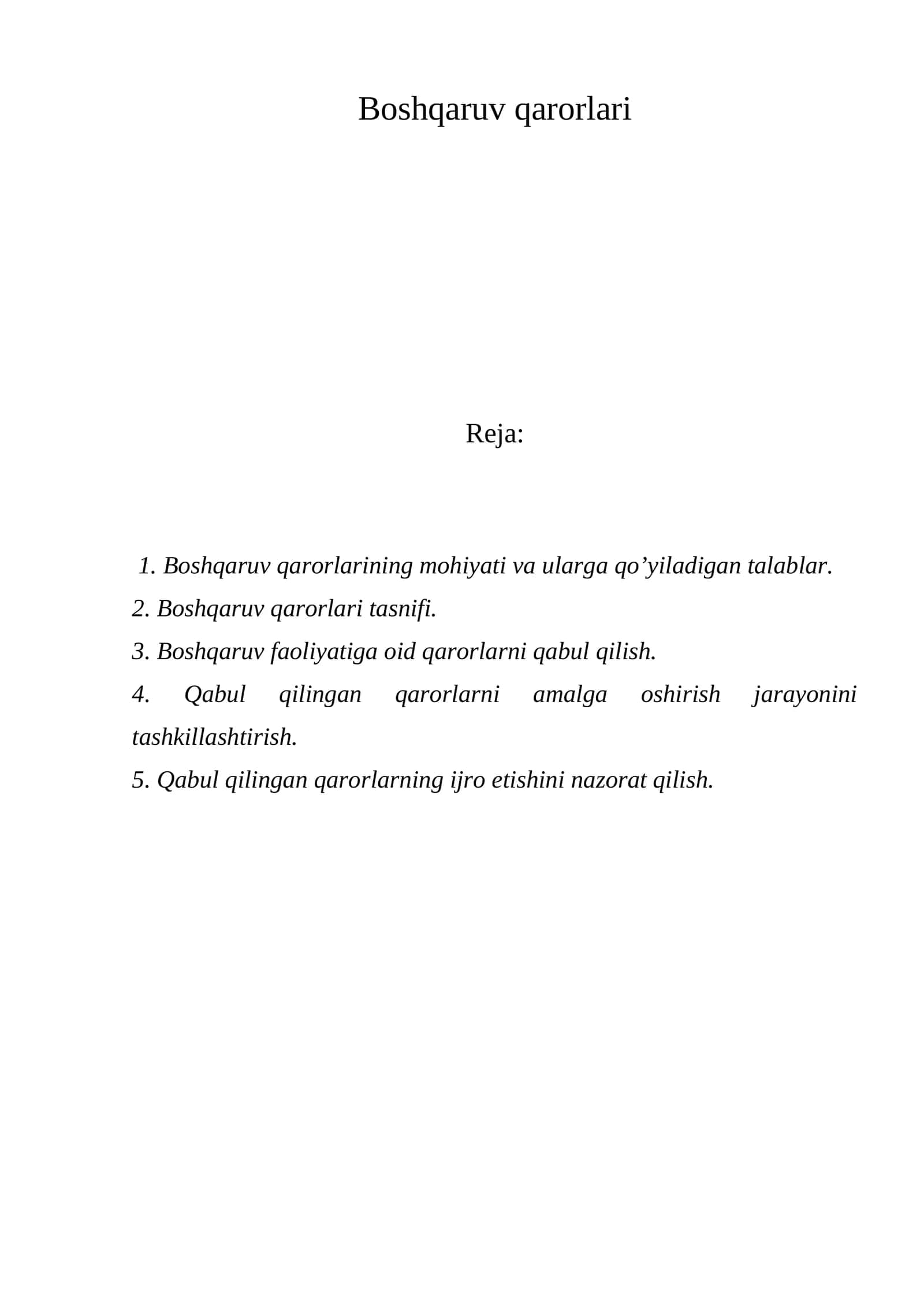 Boshqaruv qarorlari 1