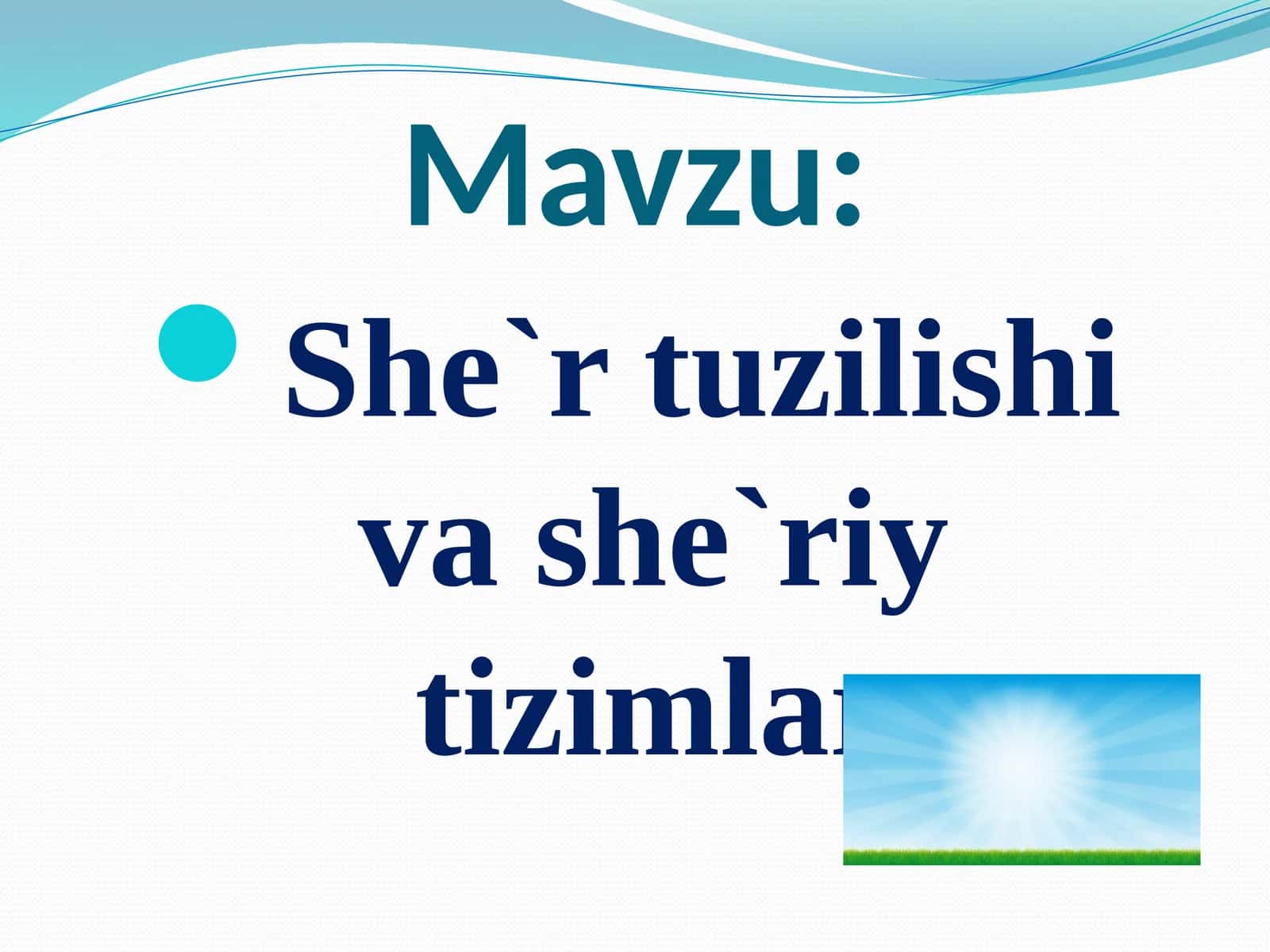 She`r tuzilishi va she`riy tizimlar 1