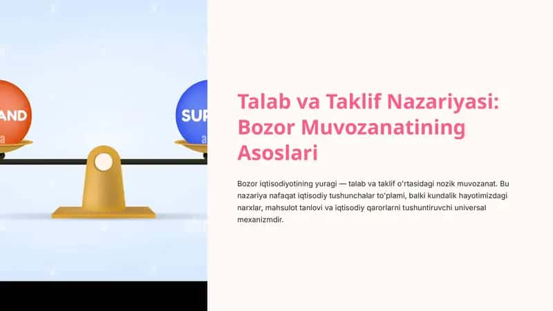 Talab va Taklif Nazariyasi: Bozor Muvozanatining Asoslari 1