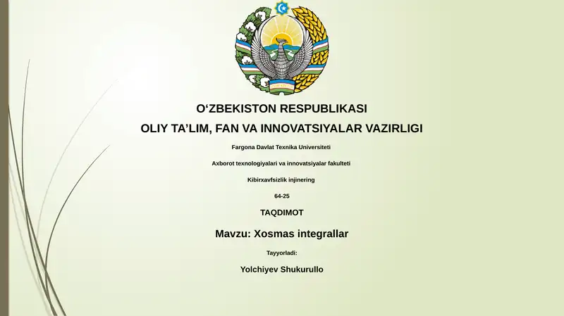 Xosmas integrallar 1