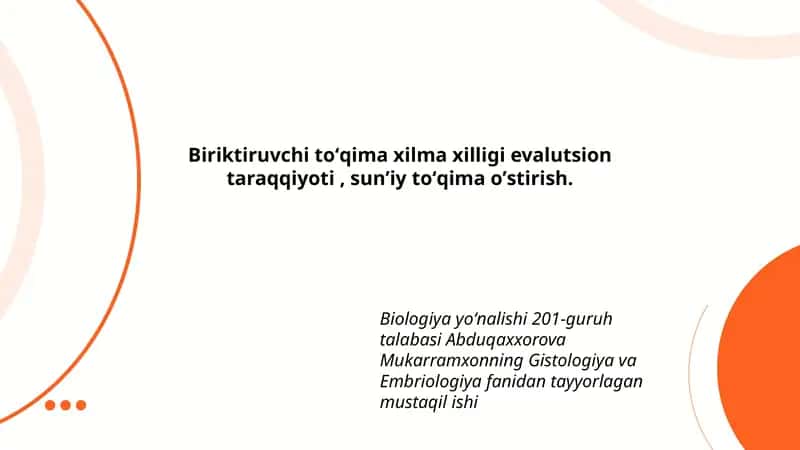 Gistologiya va Embriologiya mustaqil ishi 1