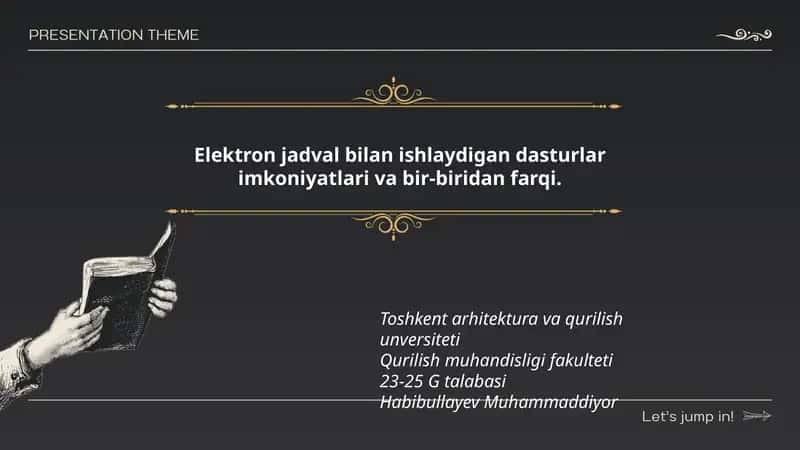 Elektron jadval bilan ishlaydigan dasturlar imkoniyatlari va bir-biridan farqi 1