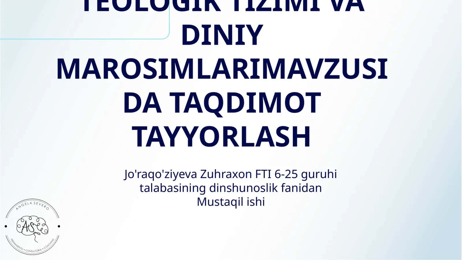 ZARDUSHTIYLIKNING TEOLOGIK TIZIMI VA DINIY MAROSIMLARIMAVZUSIDA TAQDIMOT TAYYORLASH 1