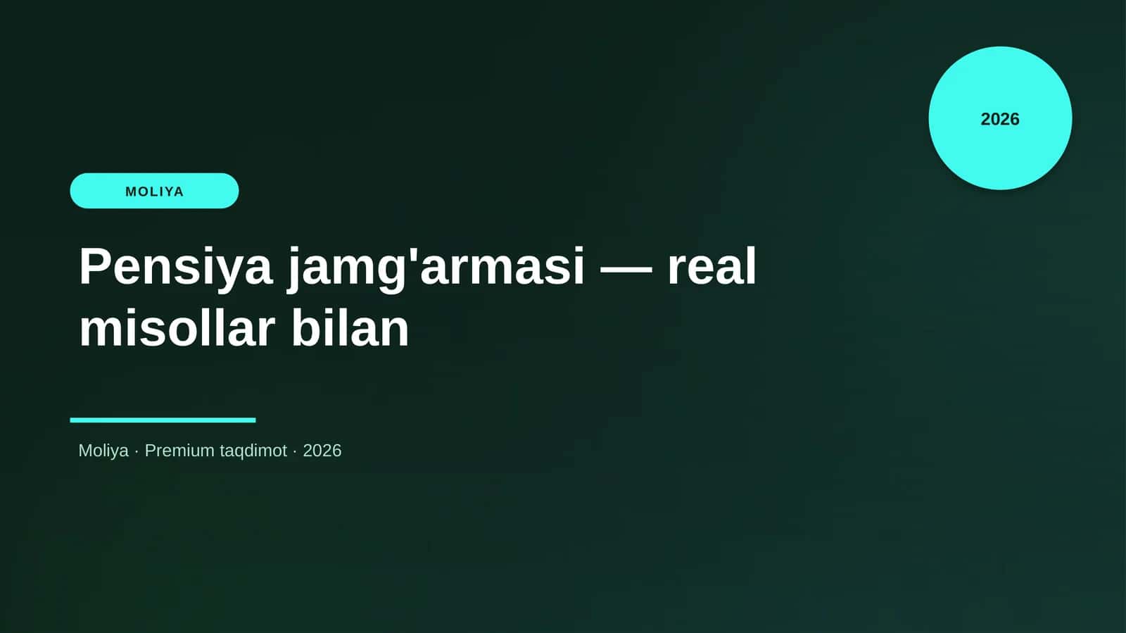 Pensiya jamg'armasi — real misollar bilan 1