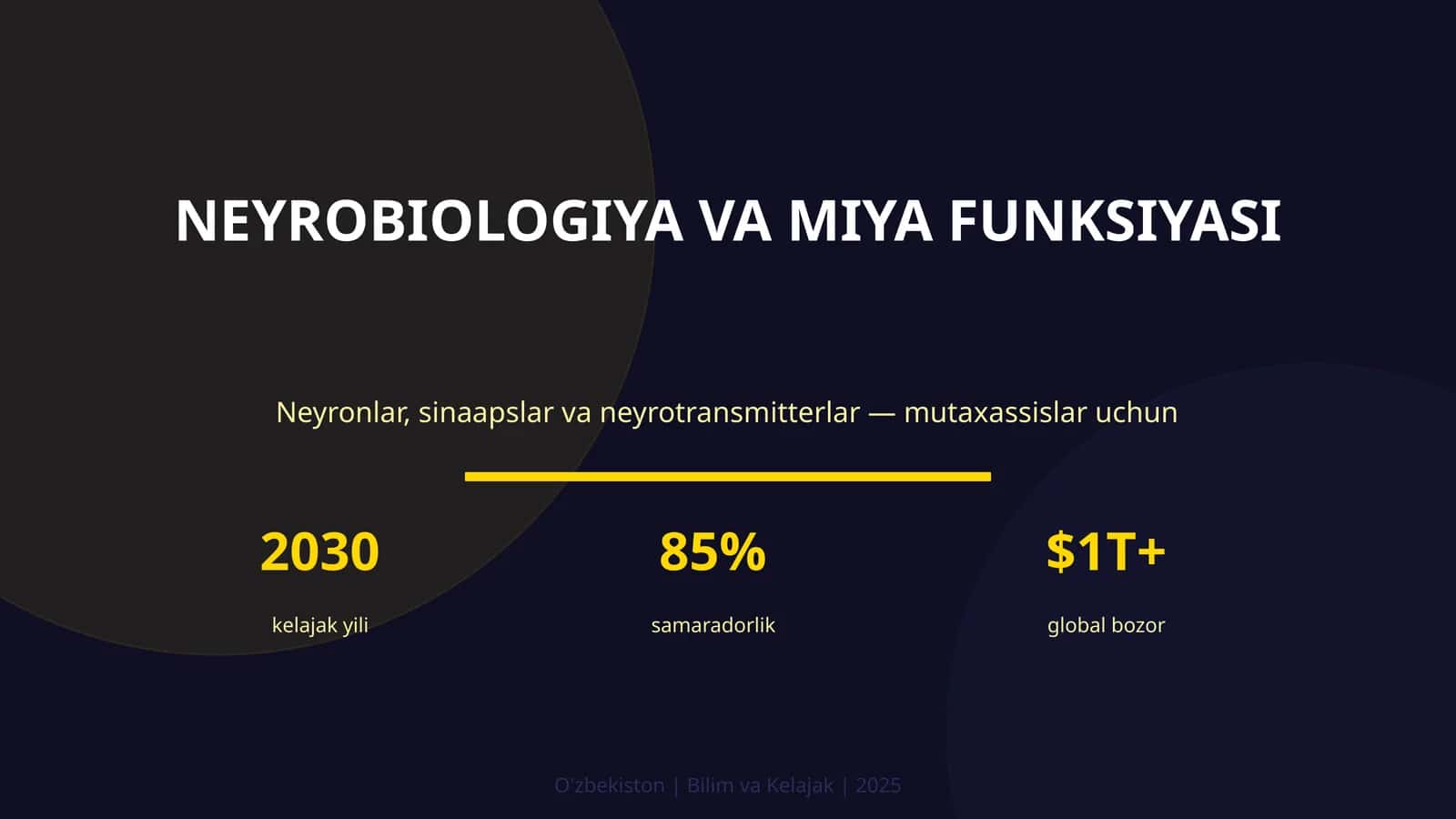 Neyrobiologiya va miya funksiyasi 1