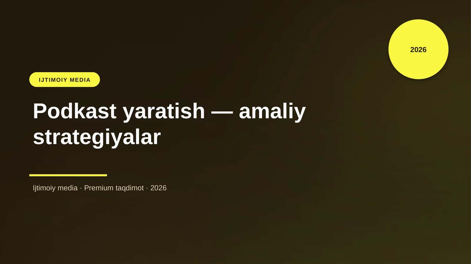 Podkast yaratish — amaliy strategiyalar 1