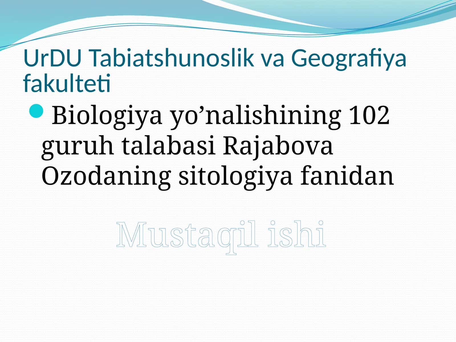 Rajabova Ozodaning Sitologiya Fanidan Mustaqilishi 1