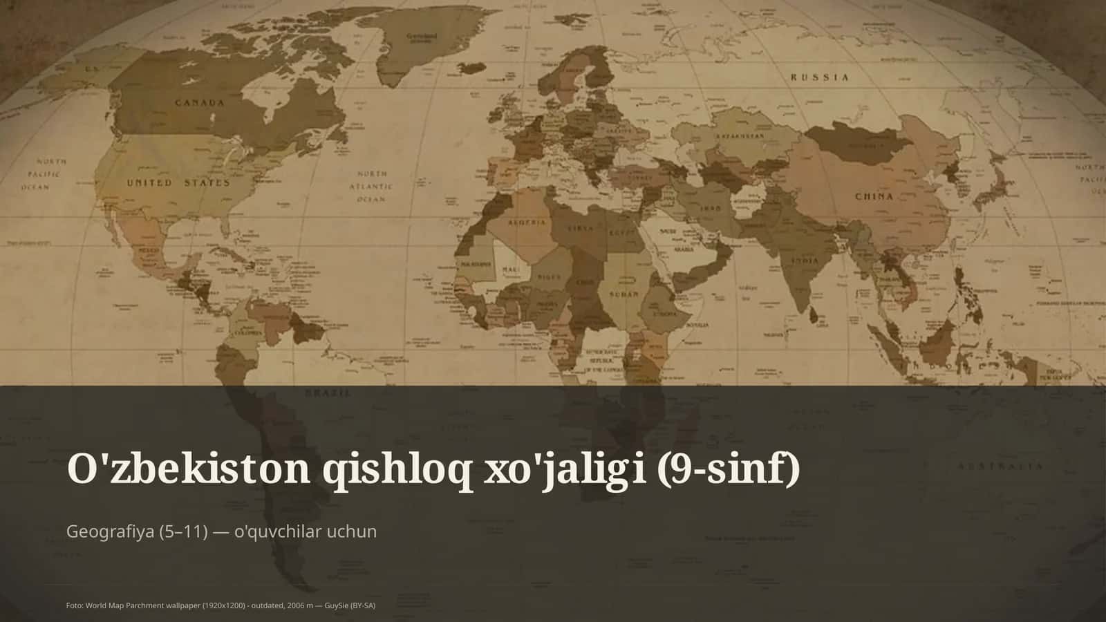 O'zbekiston qishloq xo'jaligi (9-sinf) 1