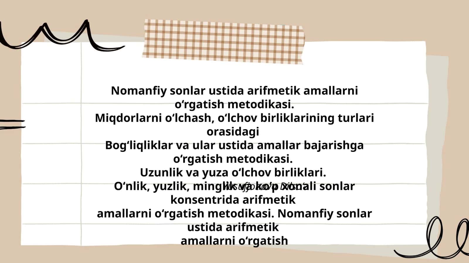 Nomanfiy sonlar ustida arifmetik amallarni o‘rgatish metodikasi 1