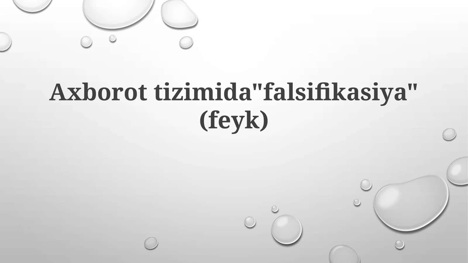 Soxta Ma'lumotlarning Tarqalishi 1