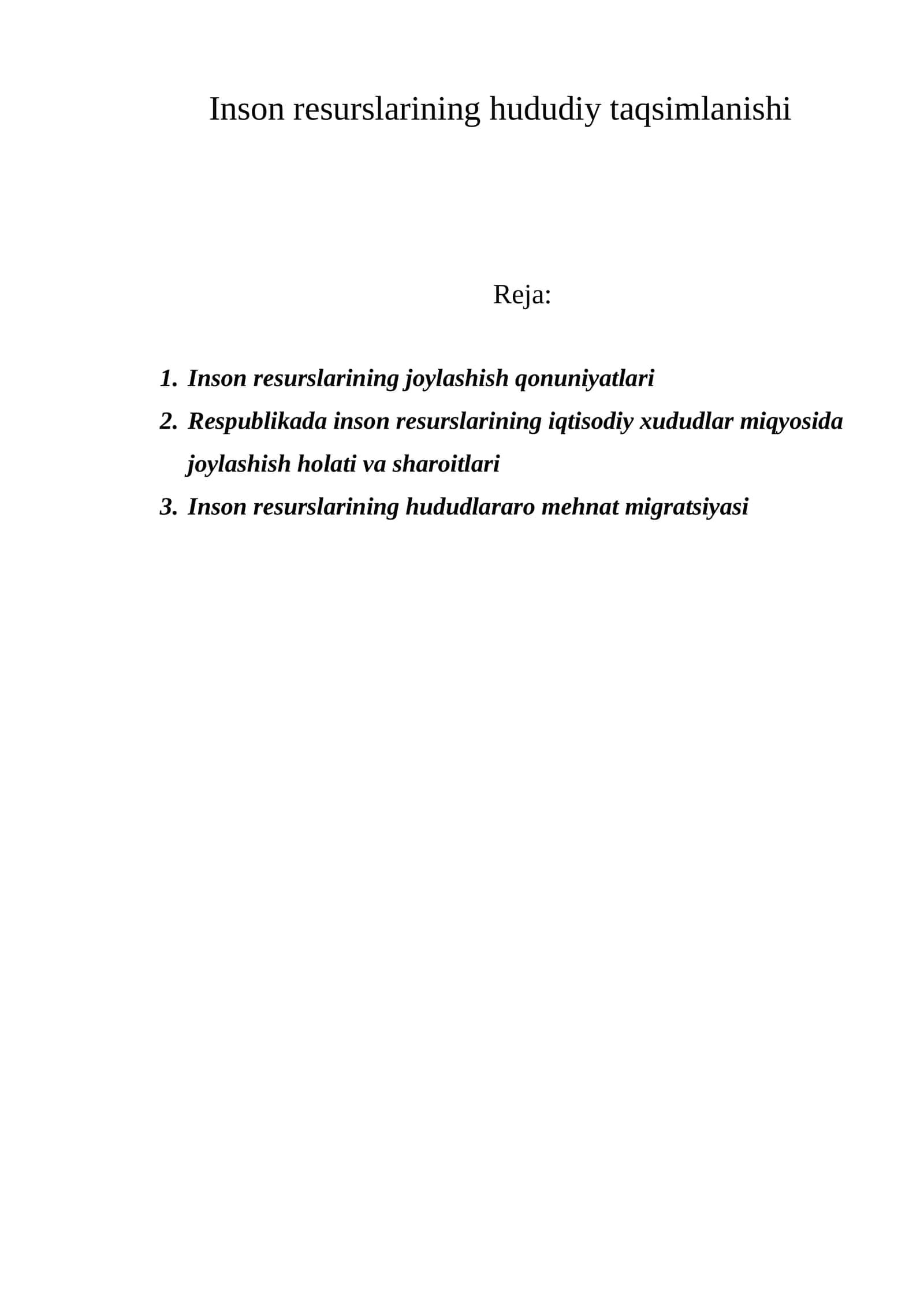 Insоn rеsurslаrining hududiy tаqsimlаnishi 1