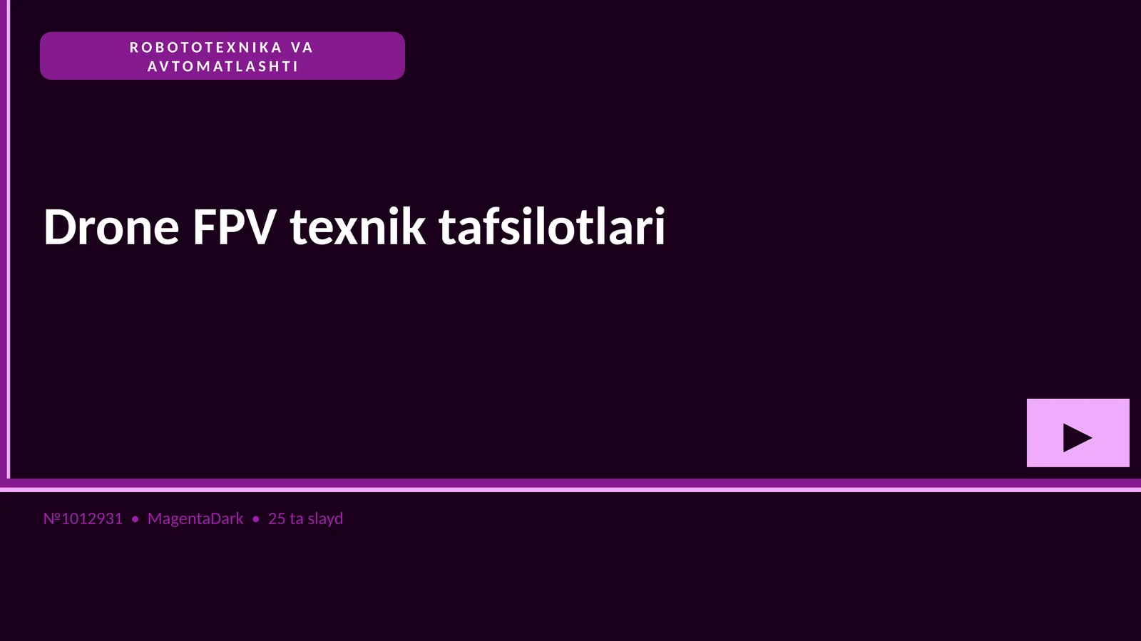Drone FPV texnik tafsilotlari 1
