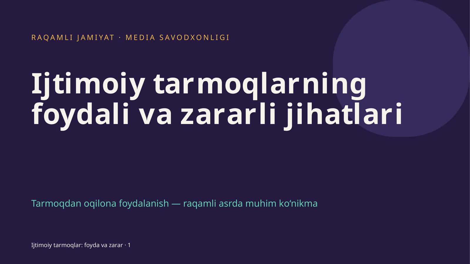 Ijtimoiy tarmoqlar: foyda va zarar 1