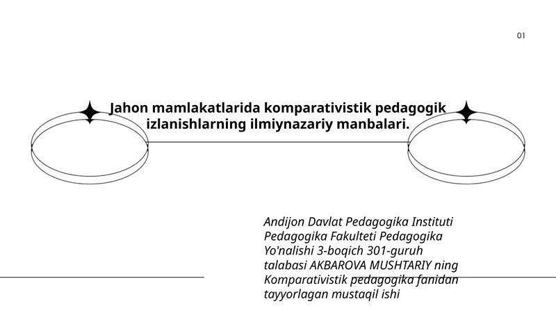 Komparativistik pedagogika fanidan tayyorlagan mustaqil ish 1