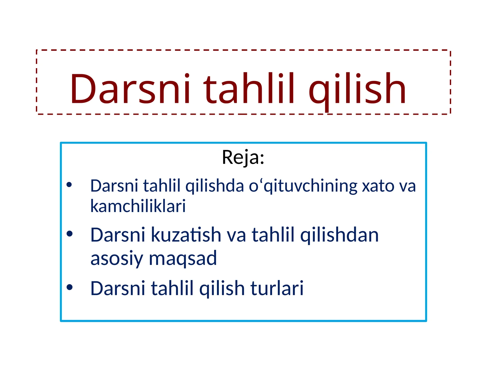 Darsni tahlil qilish 1
