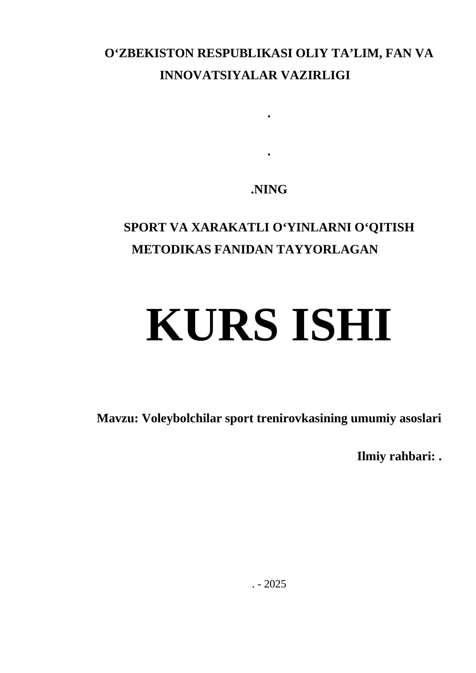 Voleybolchilar sport trenirovkasining umumiy asoslari 1