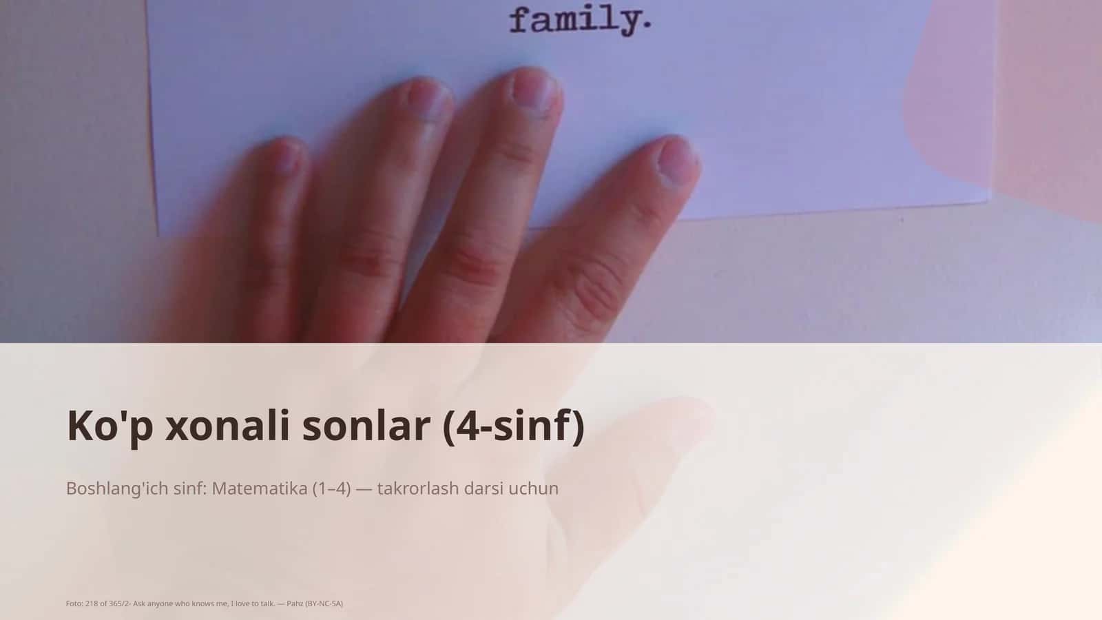 Ko'p xonali sonlar (4-sinf) 1