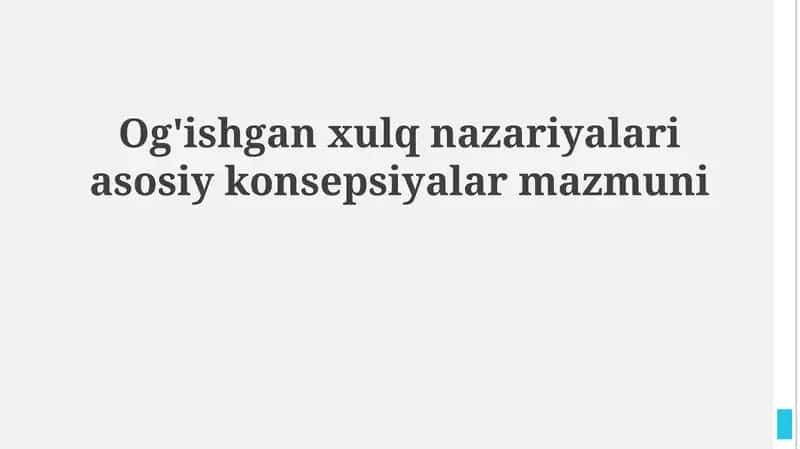 Deviant xulq-atvor nazariyalari 1