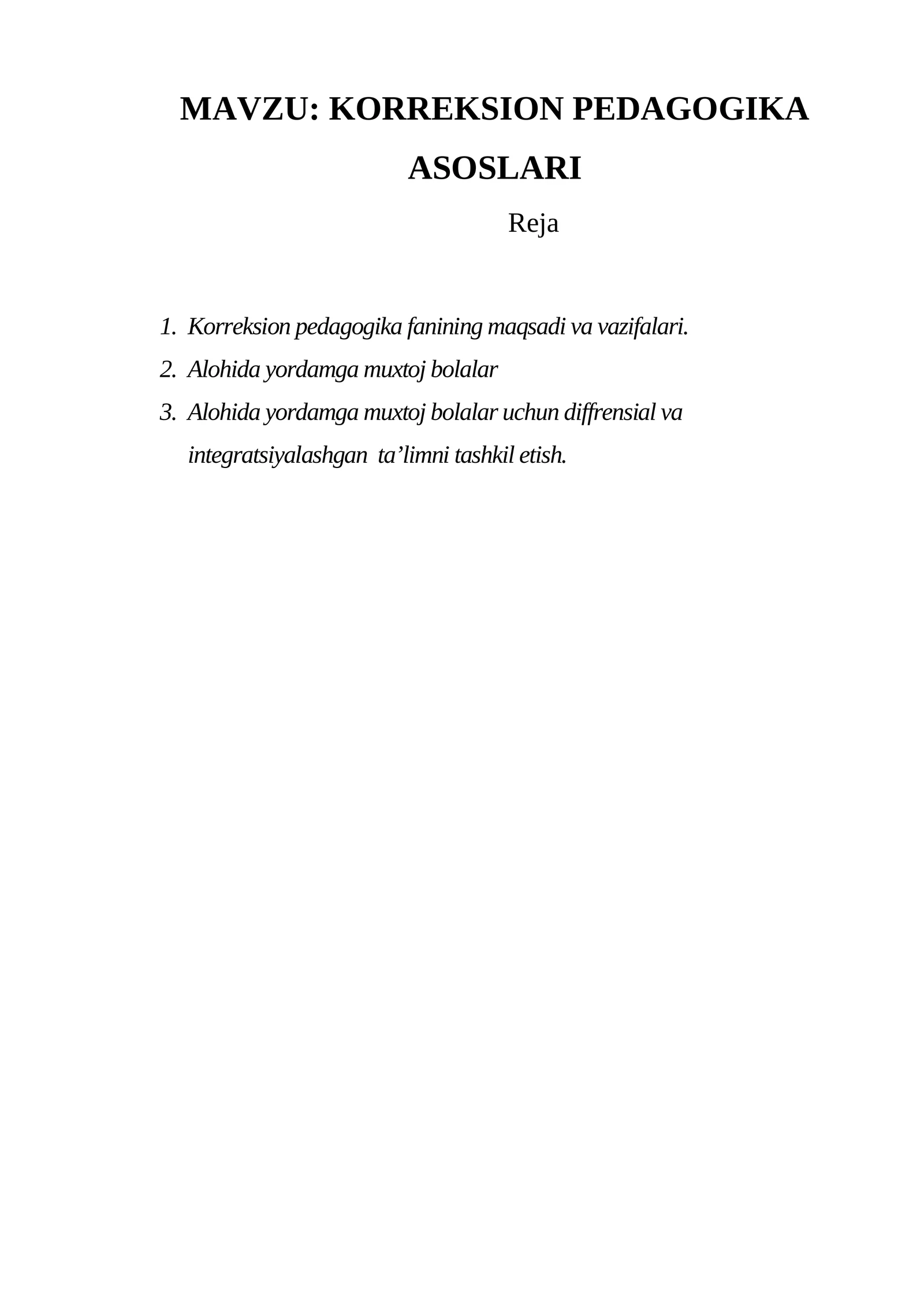 KORREKSION PEDAGOGIKA ASOSLARI 1