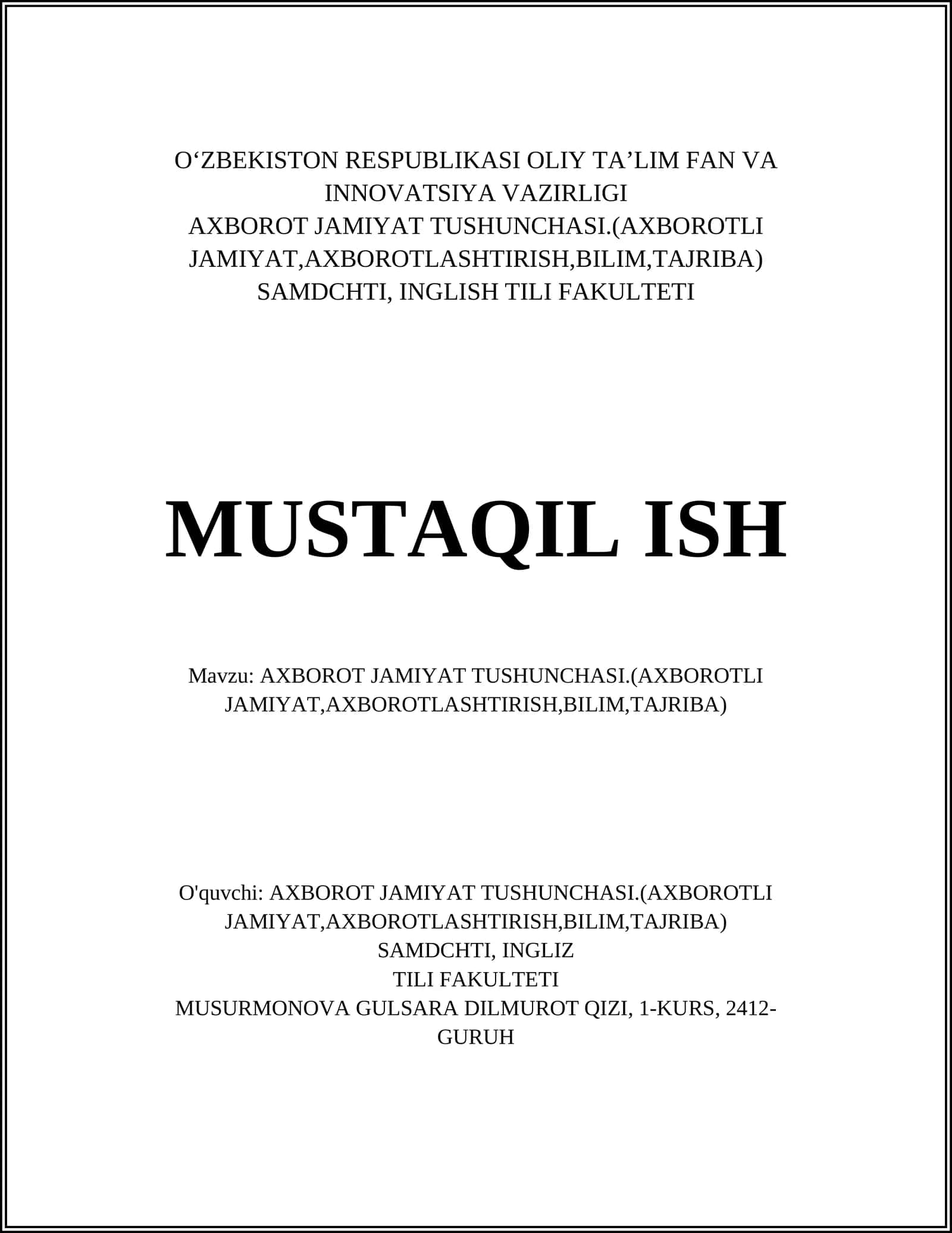 AXBOROT JAMIYAT TUSHUNCHASI 1