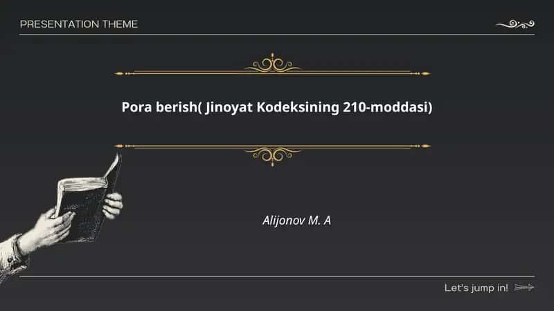Pora berish( Jinoyat Kodeksining 210-moddasi) 1