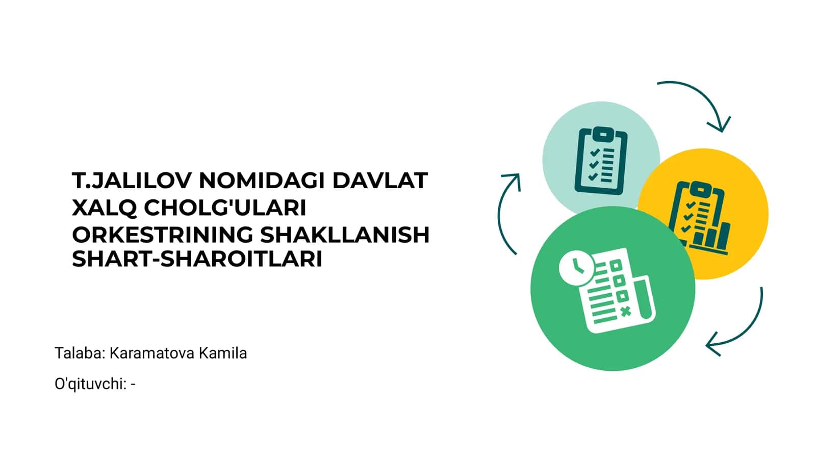 T.JALILOV NOMIDAGI DAVLAT XALQ CHOLG'ULARI ORKESTRINING SHAKLLANISHI 1