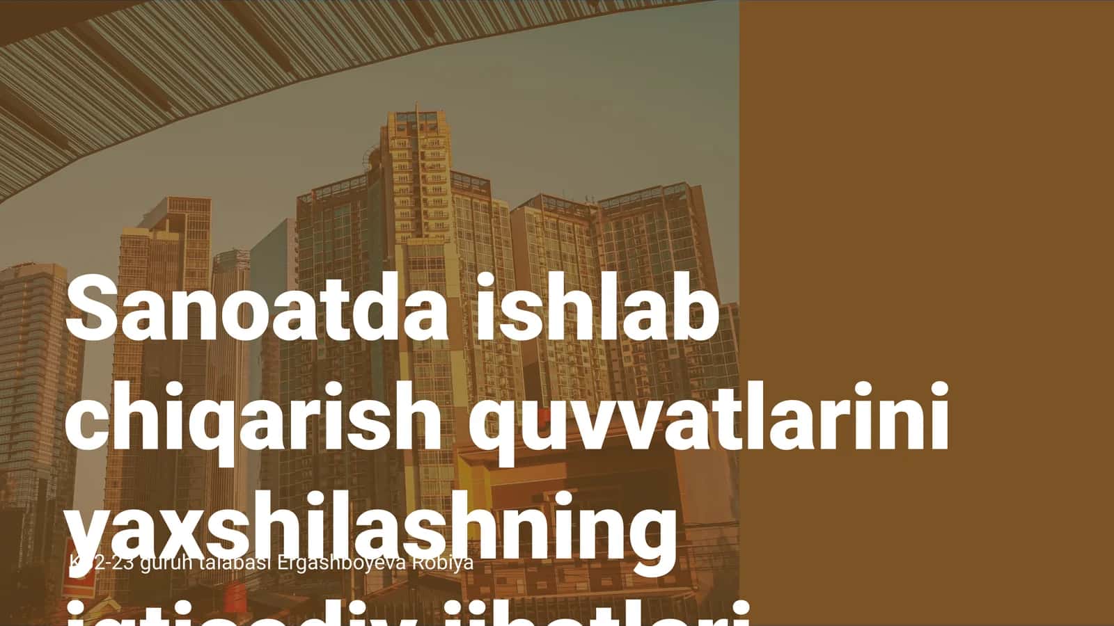 Sanoatda ishlab chiqarish quvvatlarini yaxshilashning iqtisodiy jihatlari 1