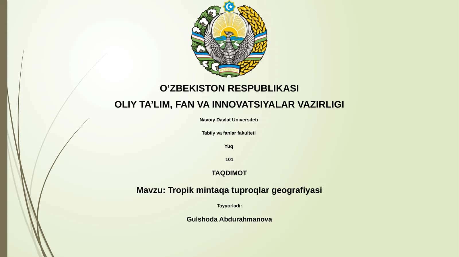 Tropik mintaqa tuproqlar geografiyasi 1