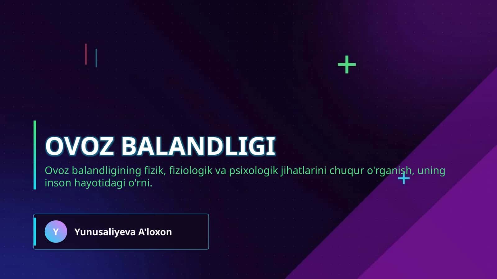 Ovoz balandligi 1